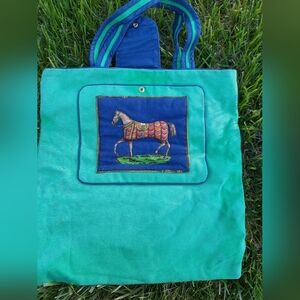 Vintage Heirloom Tote Bag Horse Handbag